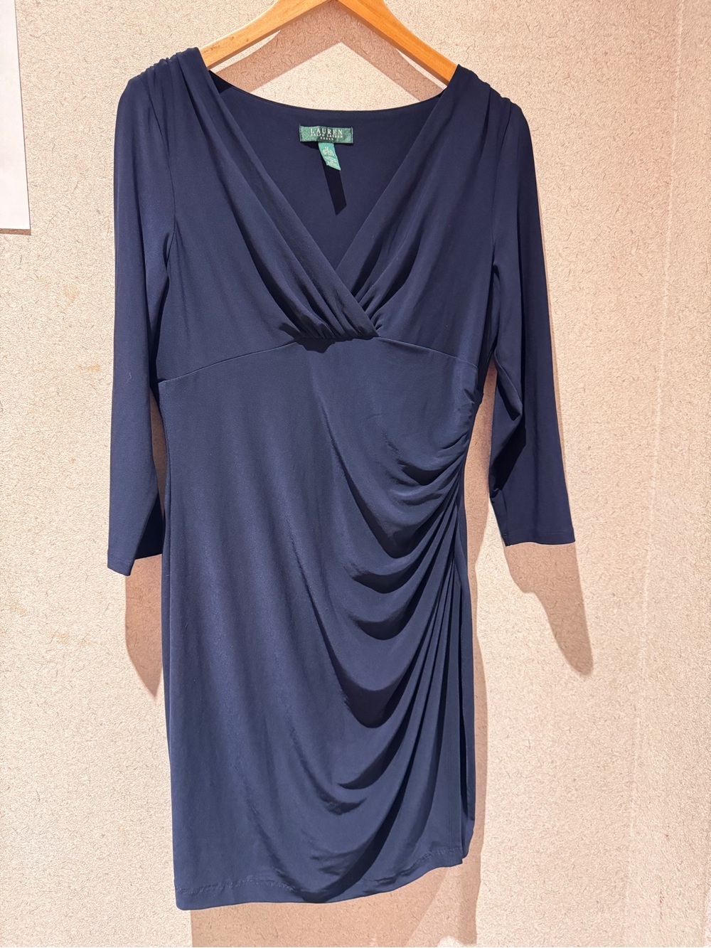 Lauren Ralph Lauren Navy V-Neck Jersey Dress